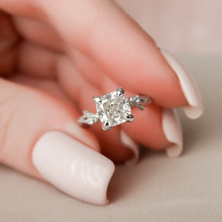 1.50CT Cushion Cut Branch Nature Inspired Moissanite Diamond Engagement Ring