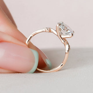 2.50ct Round Brilliant Twig Nature Inspired Moissanite Diamond Engagement Ring