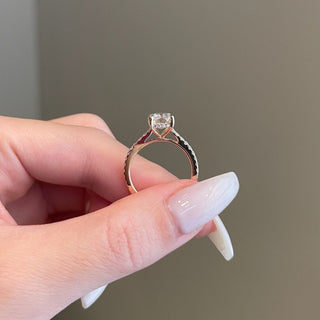 2.0ct Radiant Cut Hidden Halo Pave Diamond Moissanite Engagement Ring