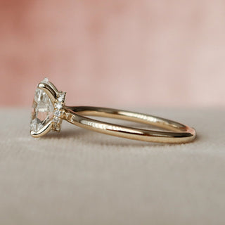 1.50CT Oval Cut Hidden Halo Solitaire Moissanite Diamond Engagement Ring