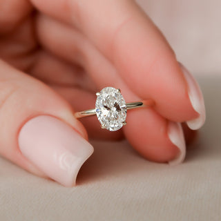 1.50CT Oval Cut Hidden Halo Solitaire Moissanite Diamond Engagement Ring