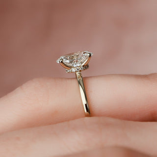 1.50CT Oval Cut Hidden Halo Solitaire Moissanite Diamond Engagement Ring