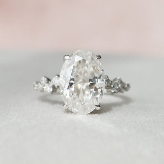 3.0CT Oval Cut Hidden Halo Cluster Diamond Moissanite Engagement Ring