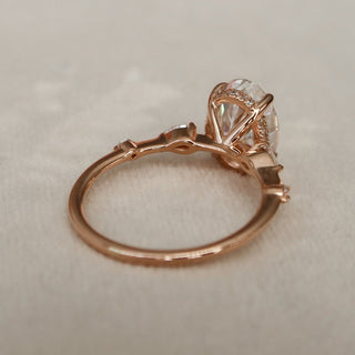 2.0CT Oval Cut Three Stones Diamond Moissanite Engagement Ring