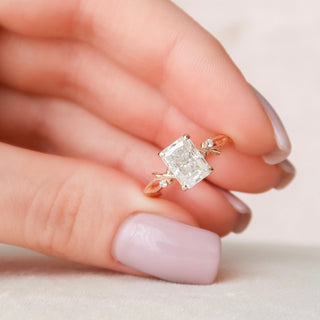 2.0CT Radiant Cut Twig Nature Inspired Moissanite Diamond Engagement Ring