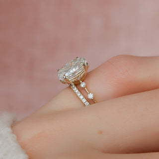 3.0CT Oval Cut Petite Pave Eternity Diamond Moissanite Bridal Engagement Ring Set