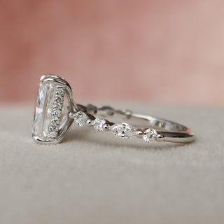 3.50CT Radiant Cut Hidden Halo Pave Moissanite Diamond Engagement Ring