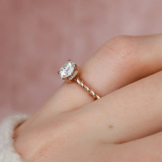 1.0CT Round Cut Braided Moissanite Bridal Engagement Ring Set