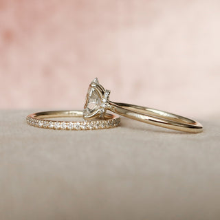 Brilliant 1.50ct oval hidden halo moissanite wedding band top view