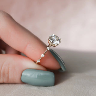 1.50CT Round Brilliant Cut Petite Pave Eternity Diamond Moissanite Bridal Engagement Ring Set