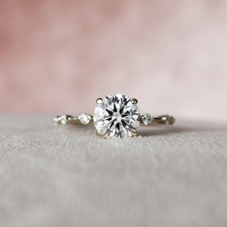 1.50CT Round Brilliant Cut Petite Pave Eternity Diamond Moissanite Bridal Engagement Ring Set