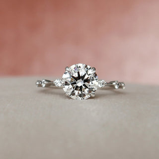 2.0CT Round Brilliant Cut Petite Pave Diamond Moissanite Bridal Engagement Ring Set