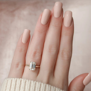 1.50CT Emerald Cut Hidden Halo Full Eternity Pave Diamond Moissanite Bridal Engagement Ring Set