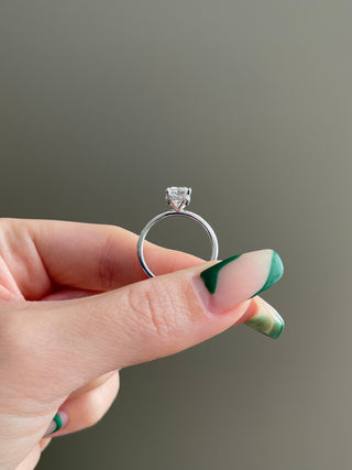 2.0ct Emerald Cut Hidden Halo Solitaire Moissanite Diamond Engagement Ring