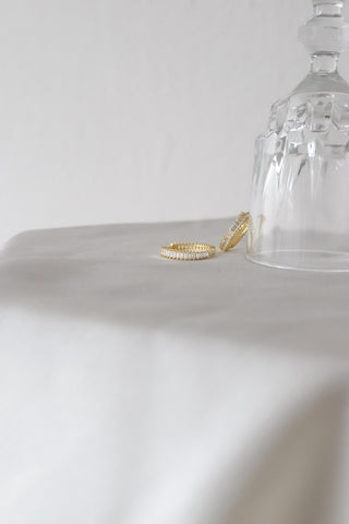 Baguette Cut Diamond Huggie Hoop Earring for for Her