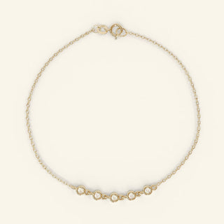 Round Cut Moissanite Diamond Bezel Setting Bracelet for Women