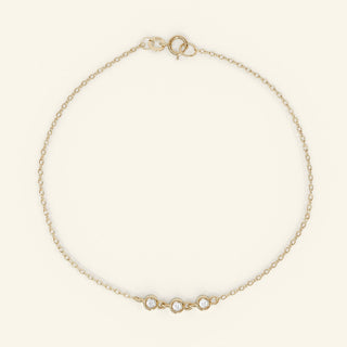Round Cut Moissanite Diamond Bezel Setting Bracelet for Women