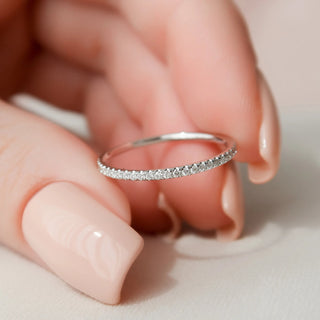 Elegant 1.0ct radiant hidden halo moissanite wedding band close up of the setting