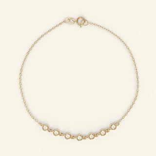 Round Cut Moissanite Diamond Bezel Setting Bracelet for Women