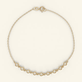 Round Cut Moissanite Diamond Bezel Setting Bracelet for Women