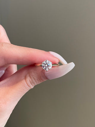 1.50 CT Round Brilliant Solitaire Moissanite Engagement Ring front view