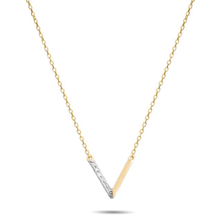 Elegant Gold Diamond Necklace V Shaped Necklace for Her