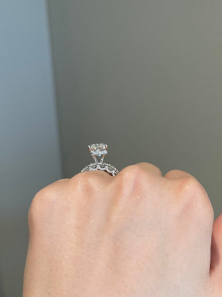 Gorgeous 5.0ct radiant hidden halo moissanite ring sparkle close up