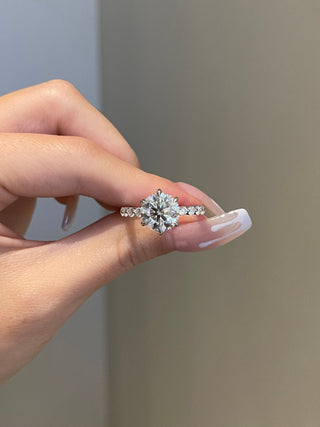 3.50ct Round Cut Pave Diamond Moissanite Engagement Ring