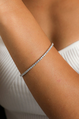 Round Brilliant Cut Solitaire Moissanite Tennis Bracelet front view