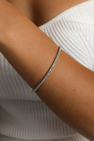 Round Brilliant Cut Solitaire Moissanite Tennis Bracelet top view