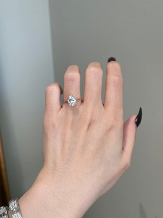 2.0 CT Oval Brilliant Solitaire Moissanite Engagement Ring side view