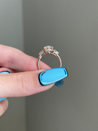 3.50ct Oval Cut Three Stone Moissanite Diamond Engagement Ring
