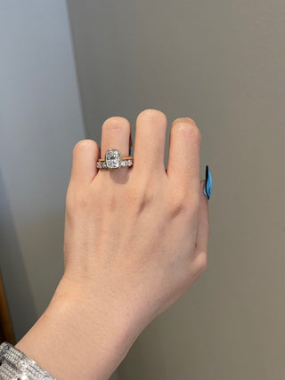 3.0ct Elongated Cushion Bezel Moissanite Diamond Engagement Ring