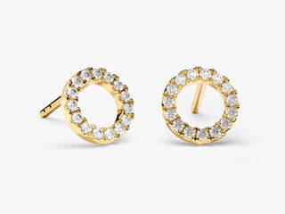Round Cut Moissanite Diamond Circle Studs Earrings