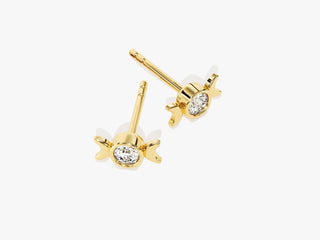 Round Cut Moon Moissanite Diamond Stud Earrings