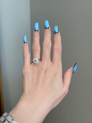 Gorgeous 3.0ct round solitaire moissanite ring front view
