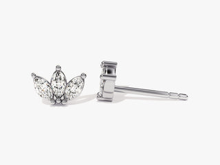 Marquise Cut Crown Stud Earrings