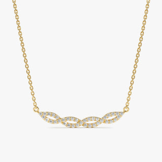 Swirl Diamond 14k Solid Gold Infinity Necklace for Her