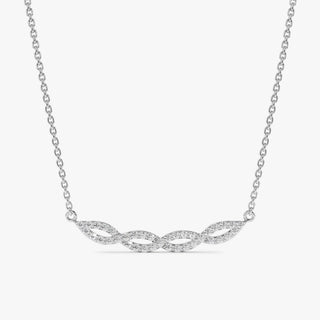 Swirl Diamond 14k Solid Gold Infinity Necklace for Her