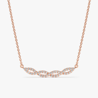 Swirl Diamond 14k Solid Gold Infinity Necklace for Her