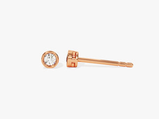 Copy of Round Cut Bezel Set Moissanite Diamond Stud Earrings For Women