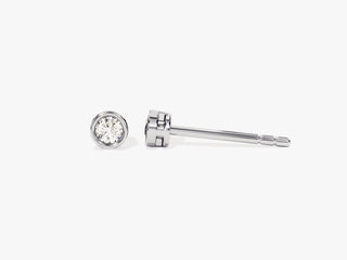 Copy of Round Cut Bezel Set Moissanite Diamond Stud Earrings For Women