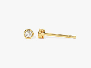  Copy of Round Cut Bezel Set Moissanite Diamond Stud Earrings For Women