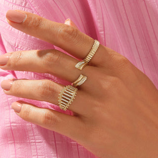 Round Cut Pave Diamond Cuff Wrap Diamond Band for Women