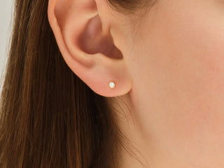  Copy of Round Cut Bezel Set Moissanite Diamond Stud Earrings For Women