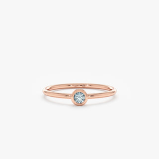 Bezel Set Round Cut Diamond Ring for Her for Birthday Gift