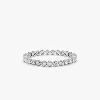 Round Cut Bezel Eternity Diamond Band Gift for Her