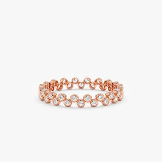 Bezel Set Round Cut Diamond Full Eternity Wedding Band for Women