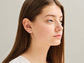 Radiant Cut Solitaire Diamond Moissanite Stud Earrings For Women