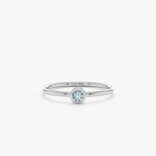 Bezel Set Round Cut Diamond Ring for Her for Birthday Gift